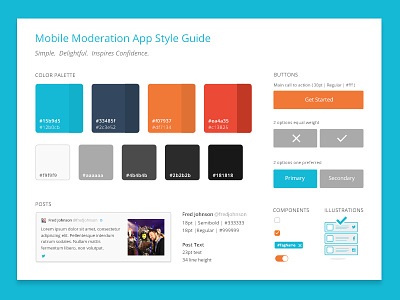 Mobile App Styleguide app application branding color palette style guide styleguide