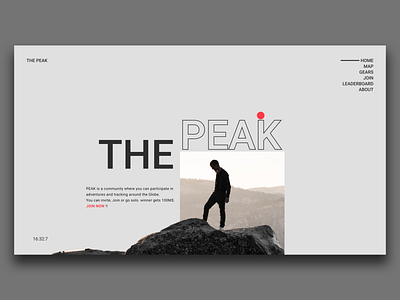 Concept design For The Peak clean design desktop landingpage minimal ui userexperience uxdesign web webdesign website