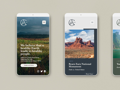 Adler & Clark UI environmentalism lawfirm mobile photography ui ui design web website