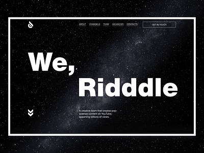 Ridddle | Website design black clean design figma hero hero screen interface landing landing page space ui ux web web design