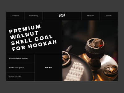 BLACK STONE | Landing page black clean design figma grid hero screen interface landing ui ux web web design website