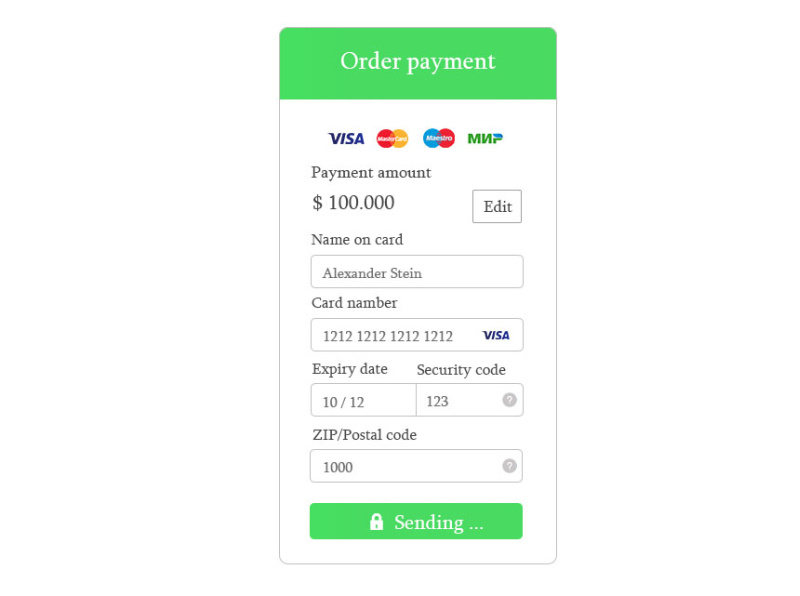 Form of payment by Pavel on Dribbble