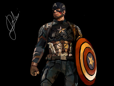 Digital painting of captain America