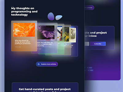 Portfolio Featured Blog Posts backdrop blurred background website design