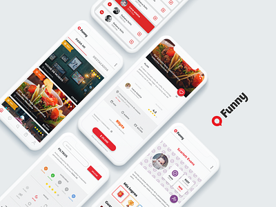 Funny App adobe xd app branding concept design design system figma graphic design interaction mobile ui ux web design