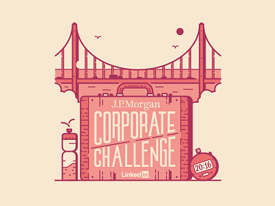 JP Morgan Corporate Challenge illustration run san francisco shirt design