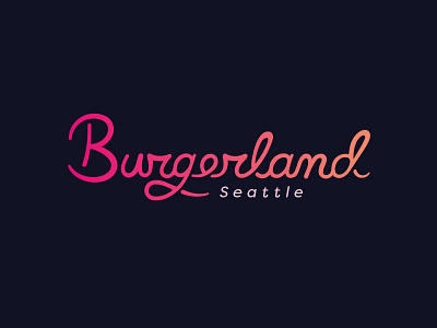 Burgerland logotype burger script seattle