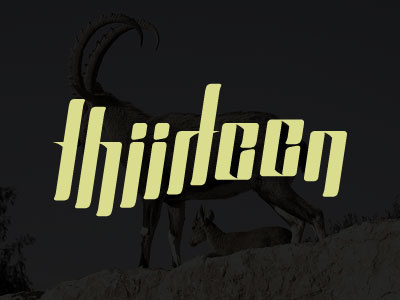 Thiirteen dark logo modernist neogothic nuance