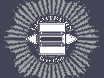 Lightburn Beer Club beer grunge lamp secret society studio lamp t shirt