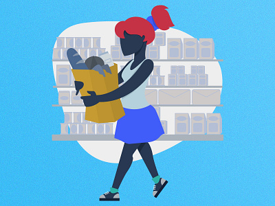 Grocery Shopping branding design dribbble girl grocery illustration shoping simple illustration ui ux vector