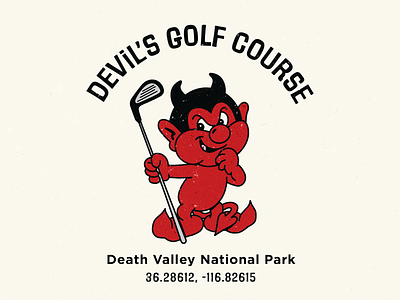 Devil's Golf Course california character death valley national park design devil golf graphic design logo mascot national park typography vintage