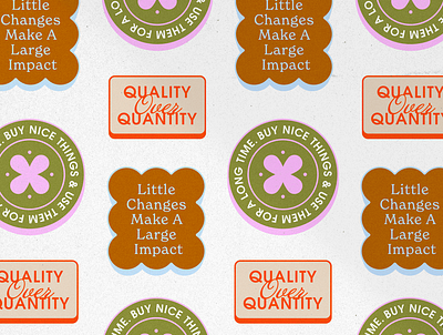 Quality Over Quantity earth friendly graphic design green planet quality over quantity reduce reuse recycle sticker design sustainability sustainable