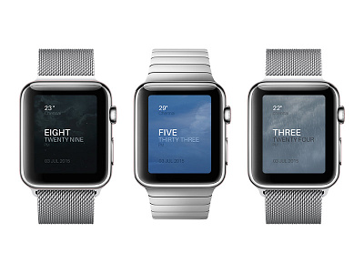 Word Dial - More Screens apple watch concept temperature ui weather