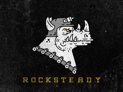 Rocksteady cartoon design icons illustration marks