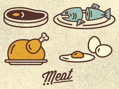 Meat cartoon design icons illustration marks vector