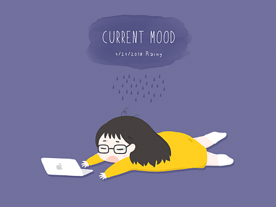 4/24/2018 Rainy | Current Mood cute girl illustration mood rainy sleepy