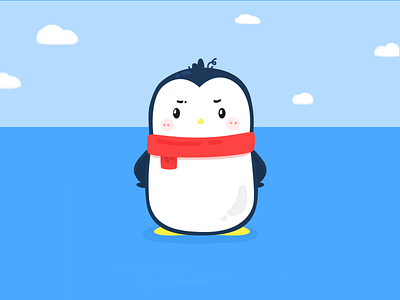 Baby Q animal babyq blue cartoon cartoon character cartoon illustration cute illustration penguin qq