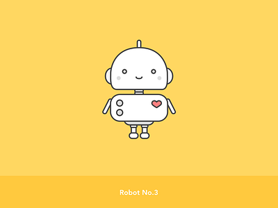 Robot Series_Robot No.3 cartoon cute illustration illustration art robot yellow