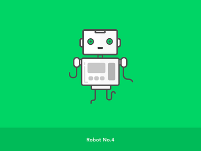 Robot Series_Robot No.4_With border cartoon cartoon character cartoon design cartoon illustration green illustration illustration art robot