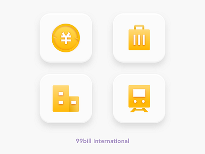 Icons of "99bill International" App financial financial icon gradient icon icon icon app icon design yellow yellow icon