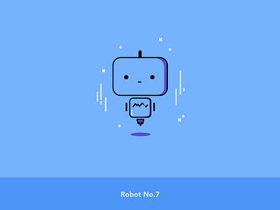 Robot Series_Robot No.7 blue cartoon cartoon character cartoon illustration cute cute robot illustration robot