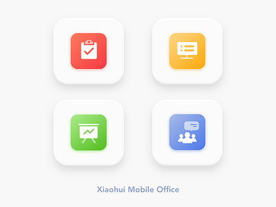 "Xiaohui" Mobile Office App Icon Design 1 icon icon design office icon ui uidesign
