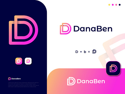 DanaBen-Software Company Modern Logo Design Vector app b logo brandidentity brandidentitydesigner branding creative logo d logo db logo design graphic design icon logo logodesigner logomaker logomark logos logotype minimal logo modern logo software company logo