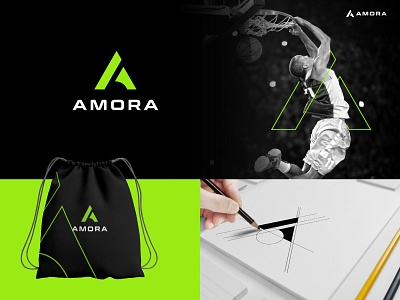 Amora | Sports Brand Identity - A Letter Modern Logo Design