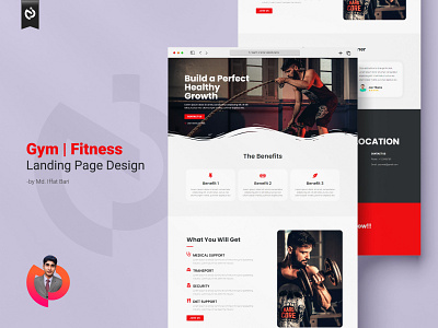 Gym | Fitness Website | Landing Page Design | uiux design dribbble fitness website graphic design graphic designer gym website health home page illustrator landing landing page photoshop ui uiux ux web page webdesign website website design wordpress website