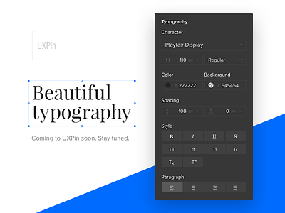 Beautiful typography in UXPin collaboration design fonts interface minimalistic typography ui ux uxpin