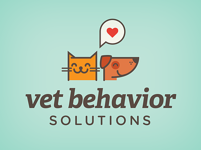 Vet Behavior Solutions Logo adelle cat dog gotham rounded heart pet logo pets