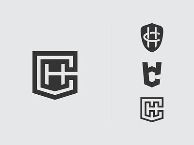 HC + Shield branding ch hc logo logo design mark monogram monogram logo shield