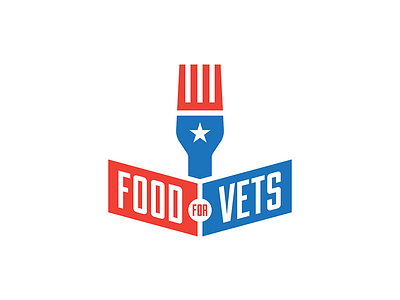 Food For Vets Logo flag food fork logo nonprofit patriotic veteran