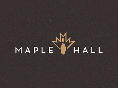 Maple Hall Bowling Alley Logo bowling bowling pin maple leaf neutra