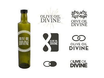 Olive Oil Divine Logo Rejects bottle infinity logo logo design olive oil olives