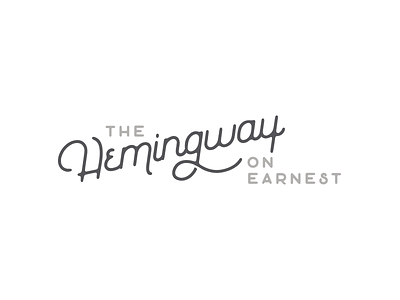 The Hemingway on Earnest apartment gray hemingway script