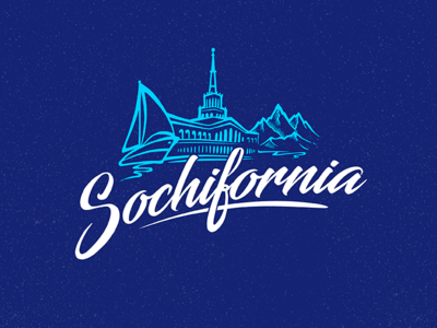 Sochifornia logo graphic logo typogaphy vector