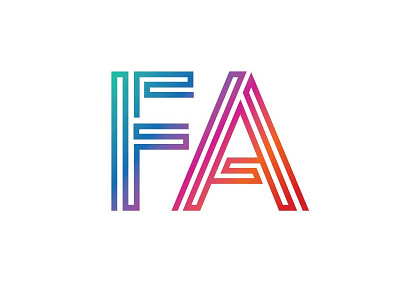 fa branding design gradient icon logo logotype monogram type typography
