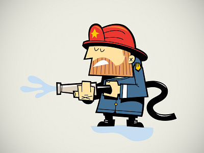 Firefighter character comic fighter fire