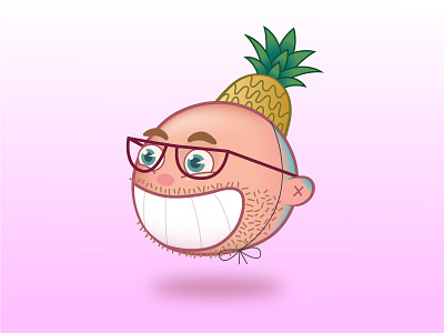Pineapple cartoon character funny illustration pineapple