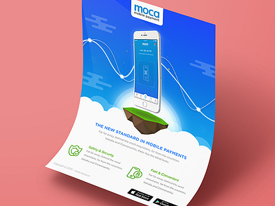 Moca - Mobile Payment cloud concept art flat haitran illustration mobile moca payment poster