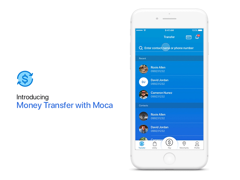 Money Transfer with Moca