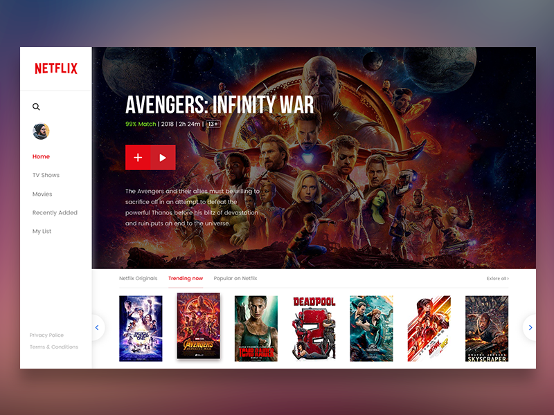 Nextflix Concept vietnam tv design tv design ho chi minh dailyui challenge app ui
