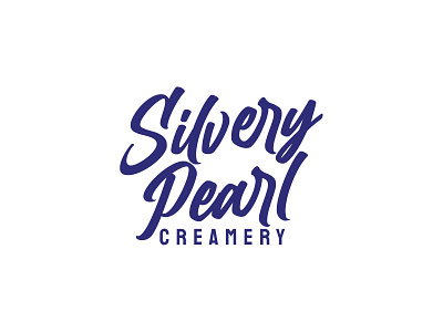 Silvery Pearl Creamery Logo branding graphic design logo