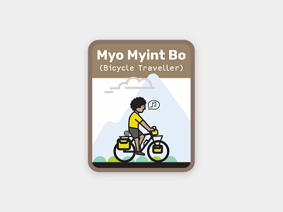 Bicycle Traveller) bicycle icon mountain riding sing sketch traveller