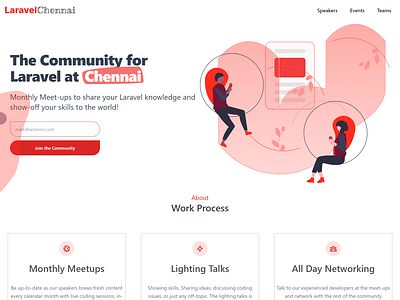 Laravel Chennai Community branding design figma ilustration ui designq ux design website