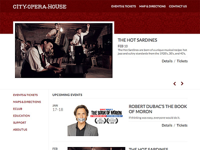 COH Front drupal events performing arts site web