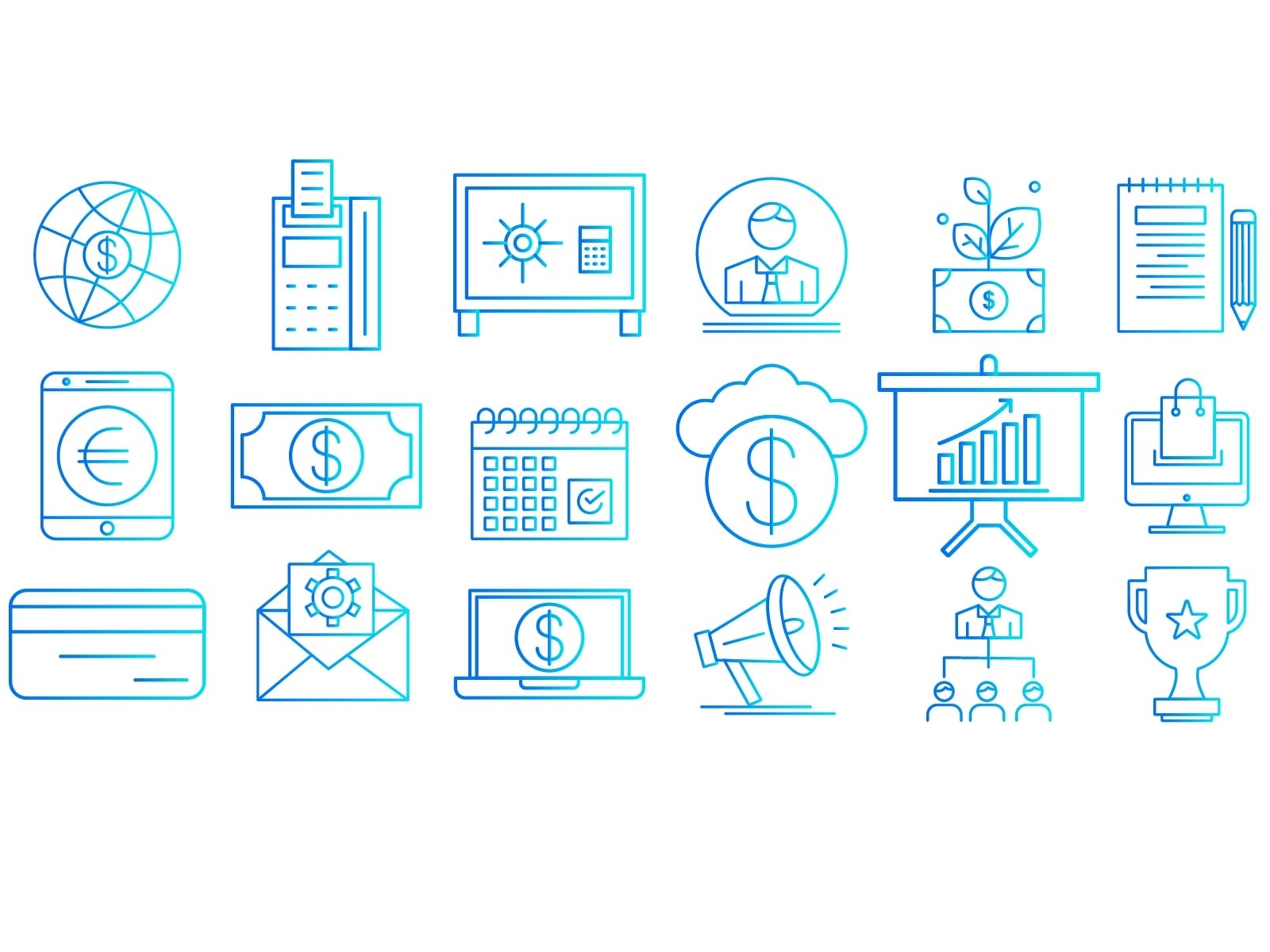 Gradient Line Icons by Mujahid Robiul on Dribbble