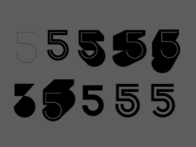 Number 5 exploration typography