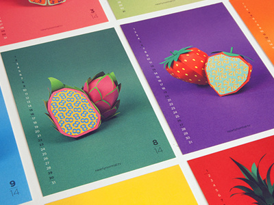 NEW FLAVOUR for 2014 calendar colours fruit paper craft